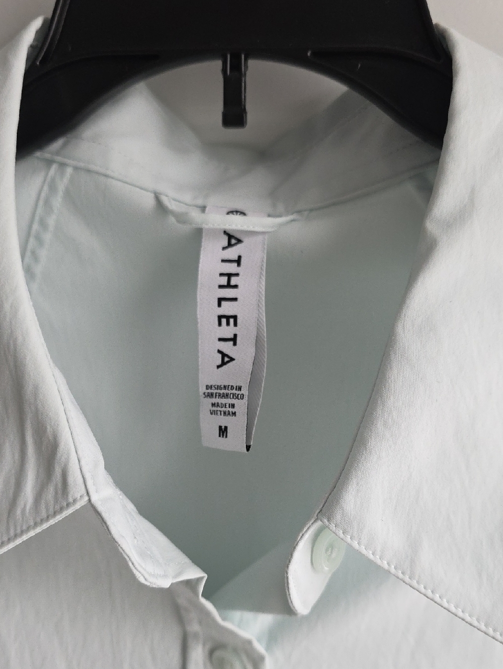 Athleta Midtown Shirt Mint Green Button-Up Medium G54 - Picture 5 of 8